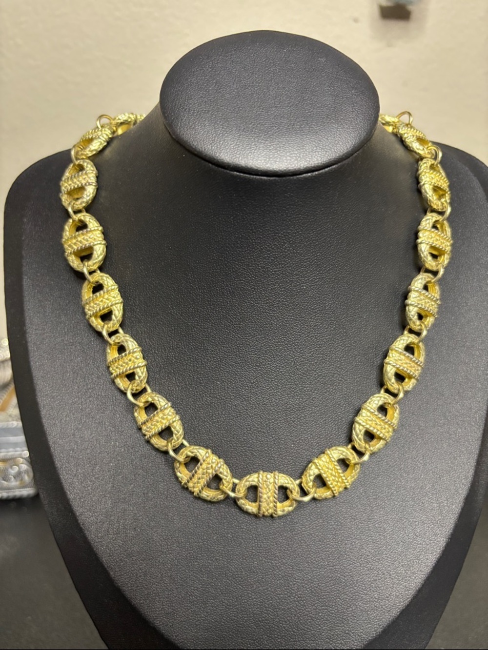 Vintage Fornash Gild Tone Chain Link Choker Necklace
